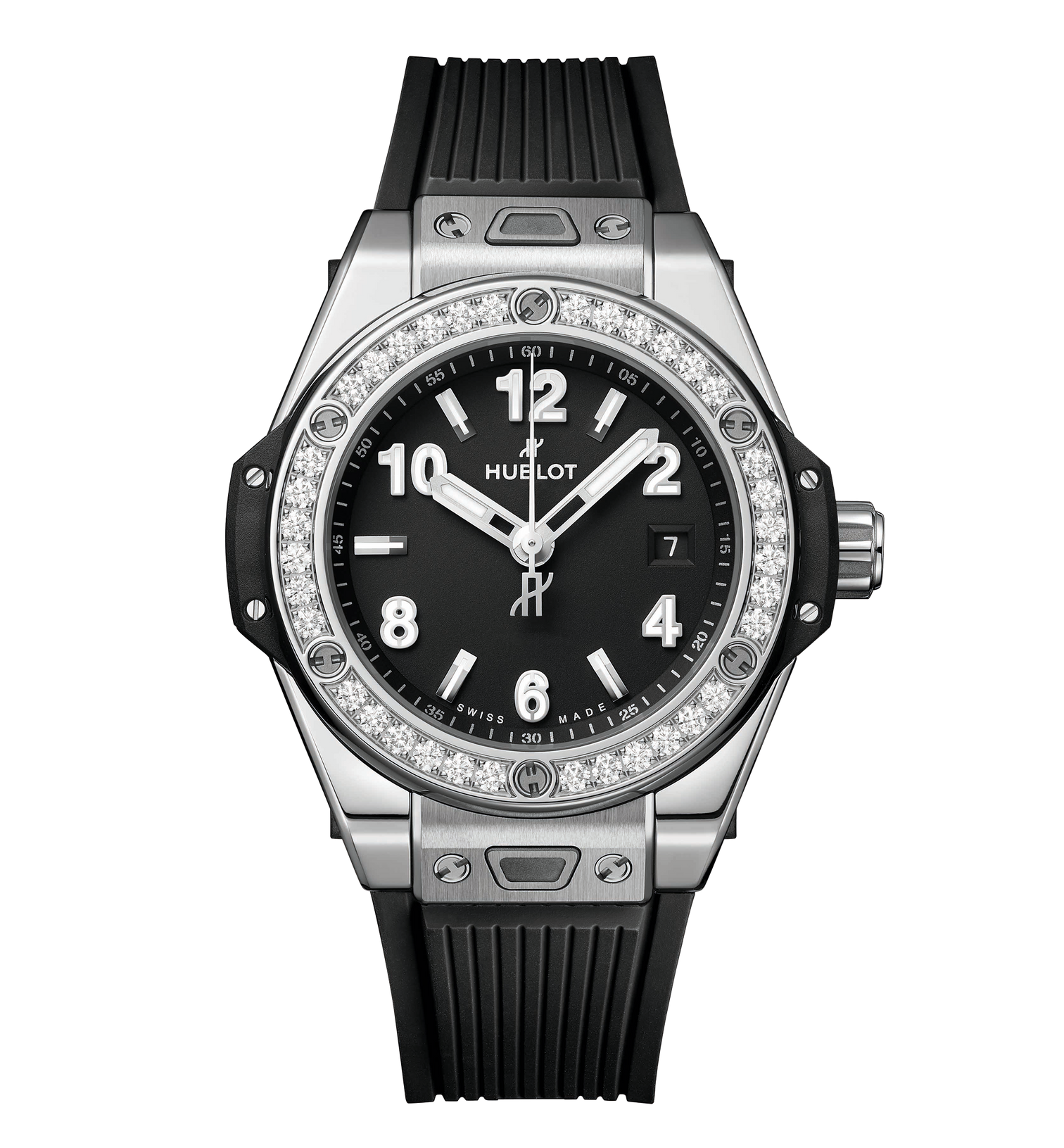 Hublot Big Bang One Click Steel 33mm Watch with Black Dial and Diamonds